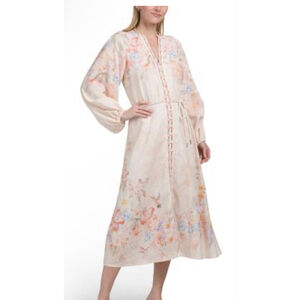 Women's CALYPSO ST. BARTH Peach Floral Maxi Dress m